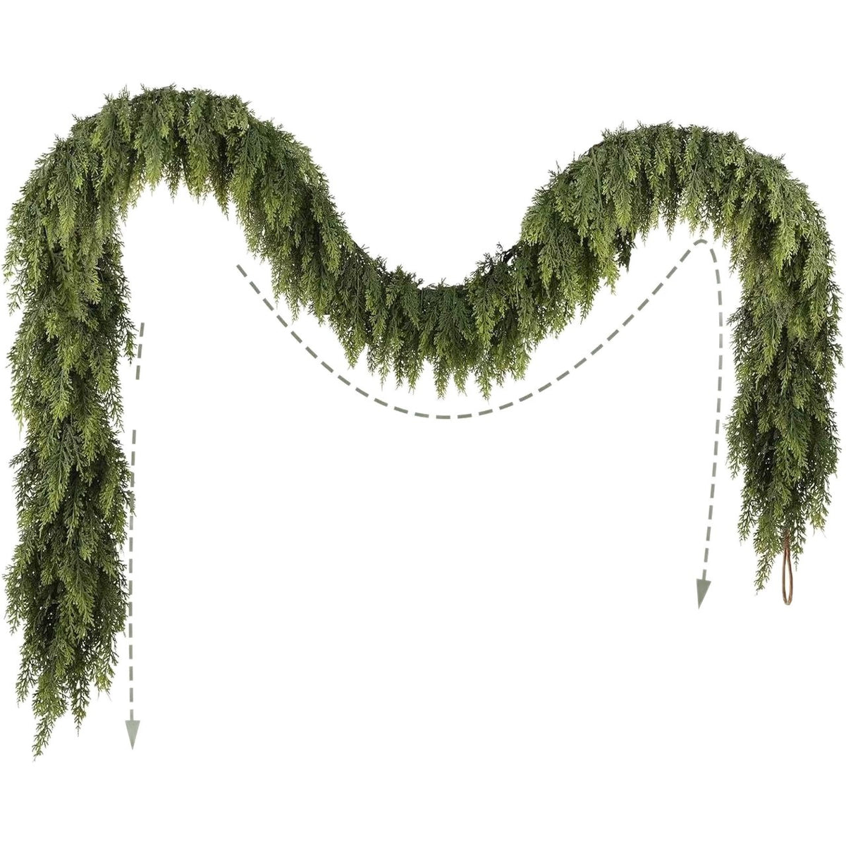Norfolk Pine Artificial Rattan Cedar Green Plant Wreath