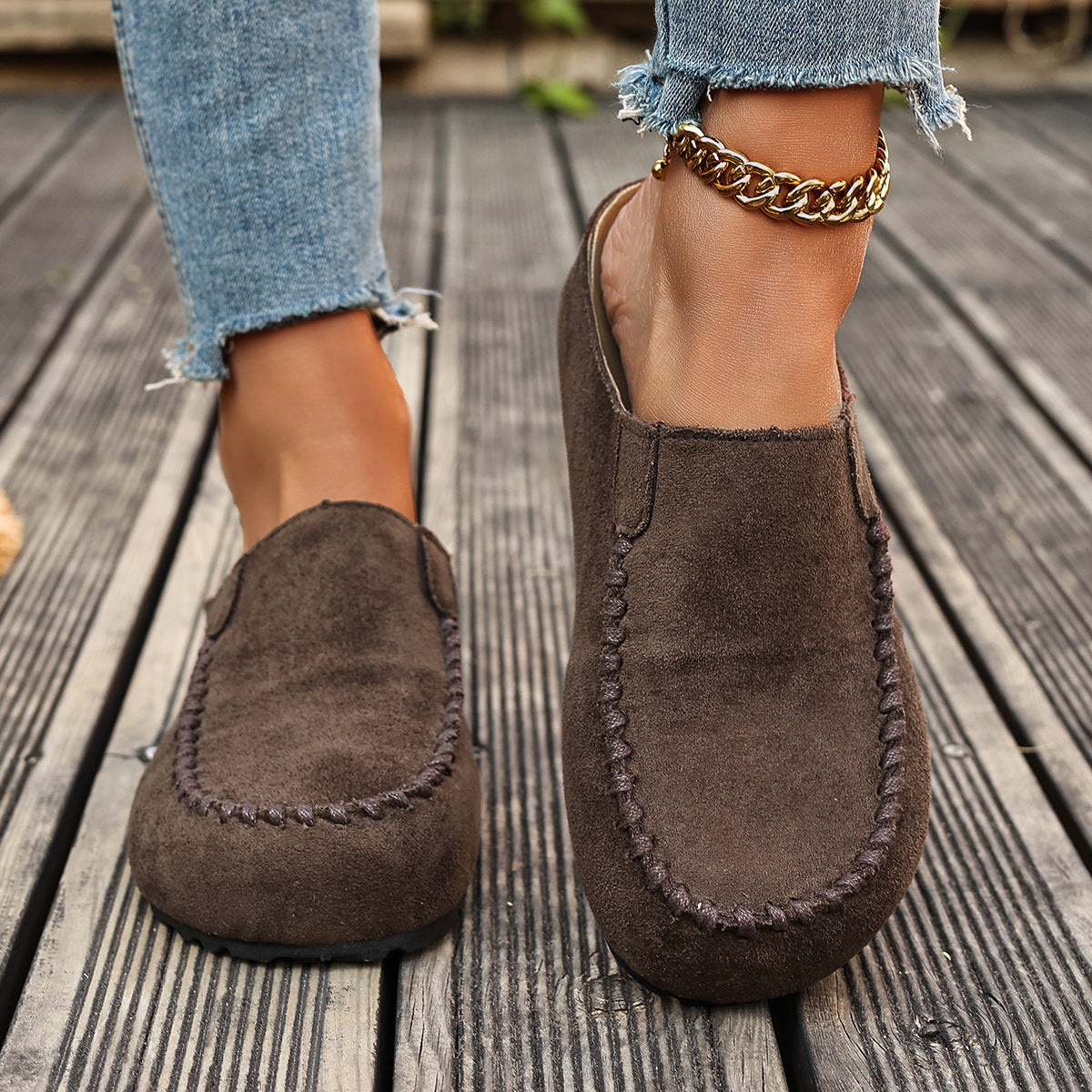 High-top Birkenstock shoes, head-covering half slippers