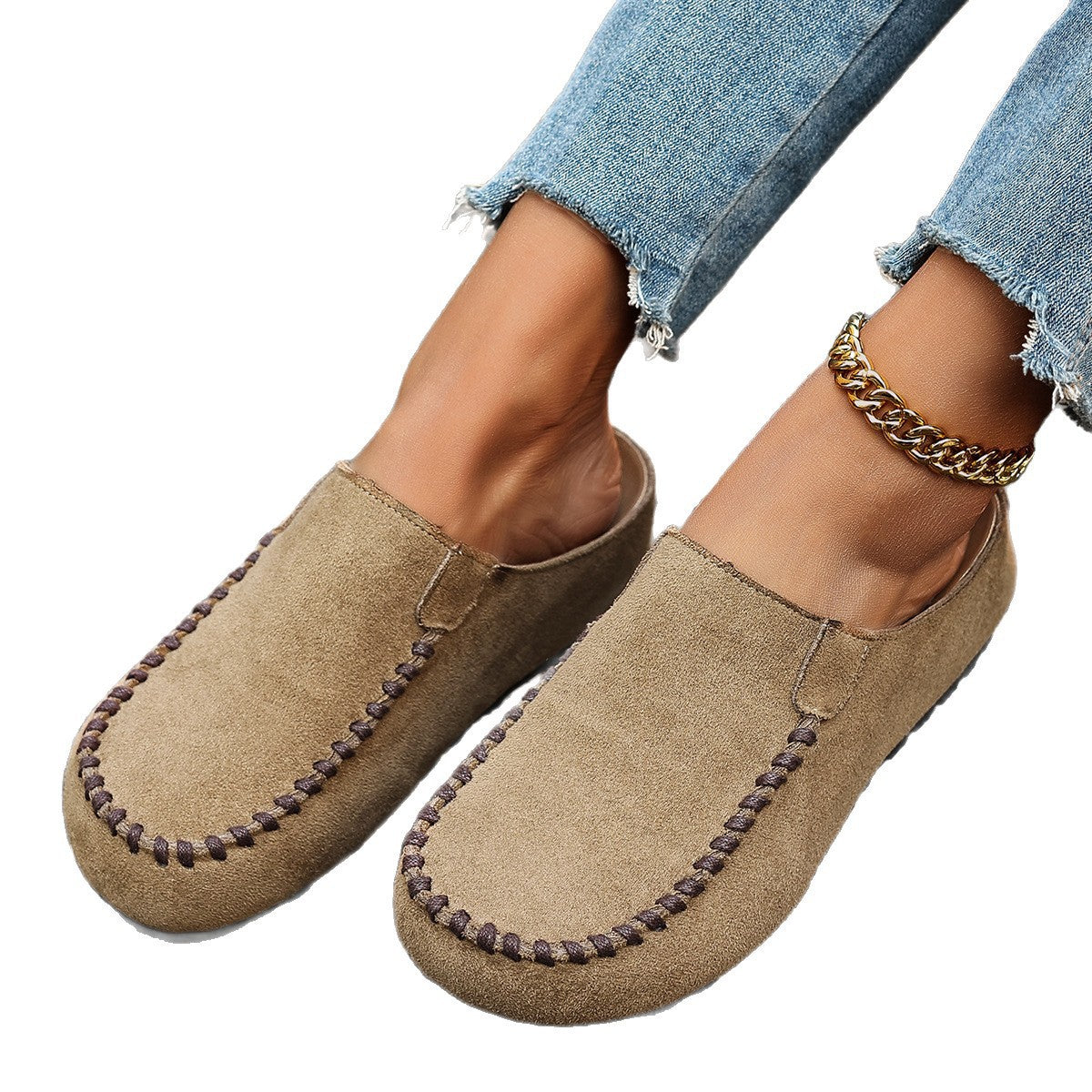 High-top Birkenstock shoes, head-covering half slippers