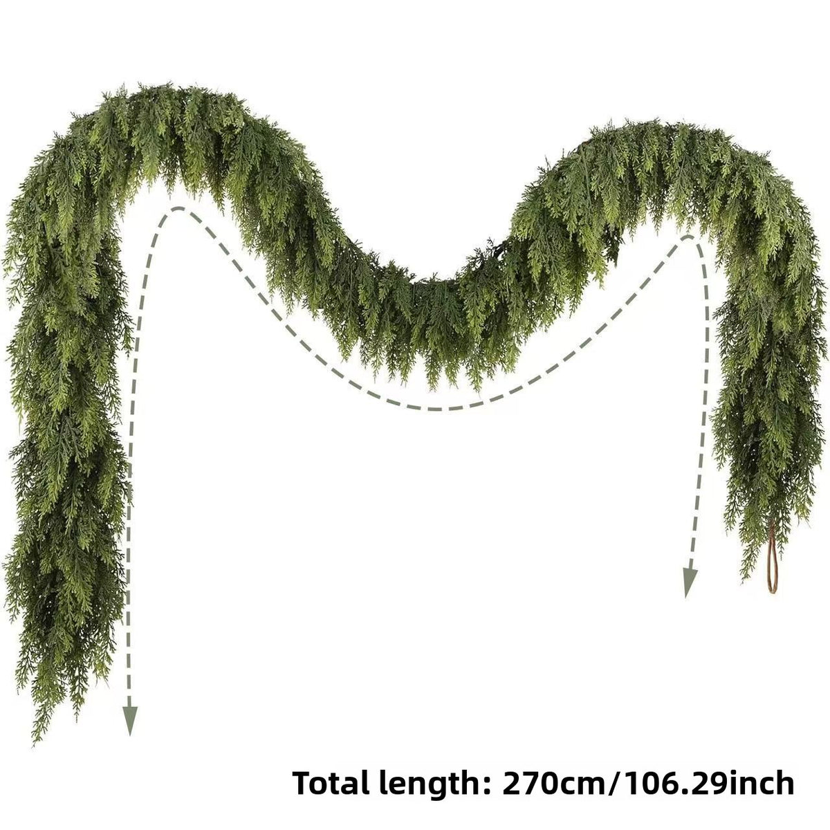 Norfolk Pine Artificial Rattan Cedar Green Plant Wreath