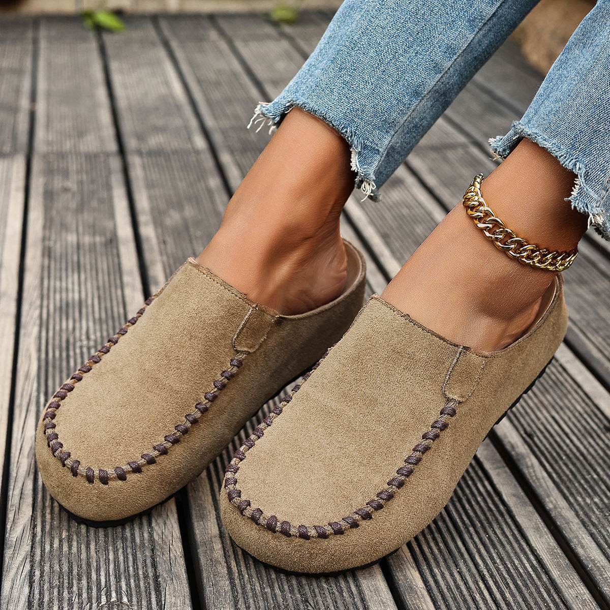 High-top Birkenstock shoes, head-covering half slippers