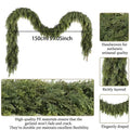 Norfolk Pine Artificial Rattan Cedar Green Plant Wreath